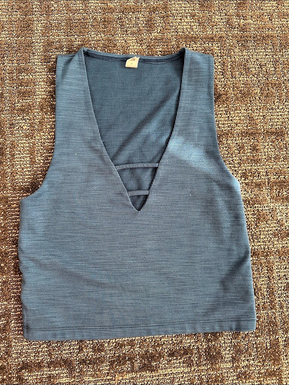Beyond Yoga ribbed deep V tank